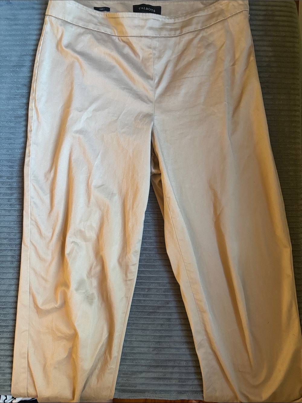 Talbots Straight-Leg Pull-On Pants in Taupe